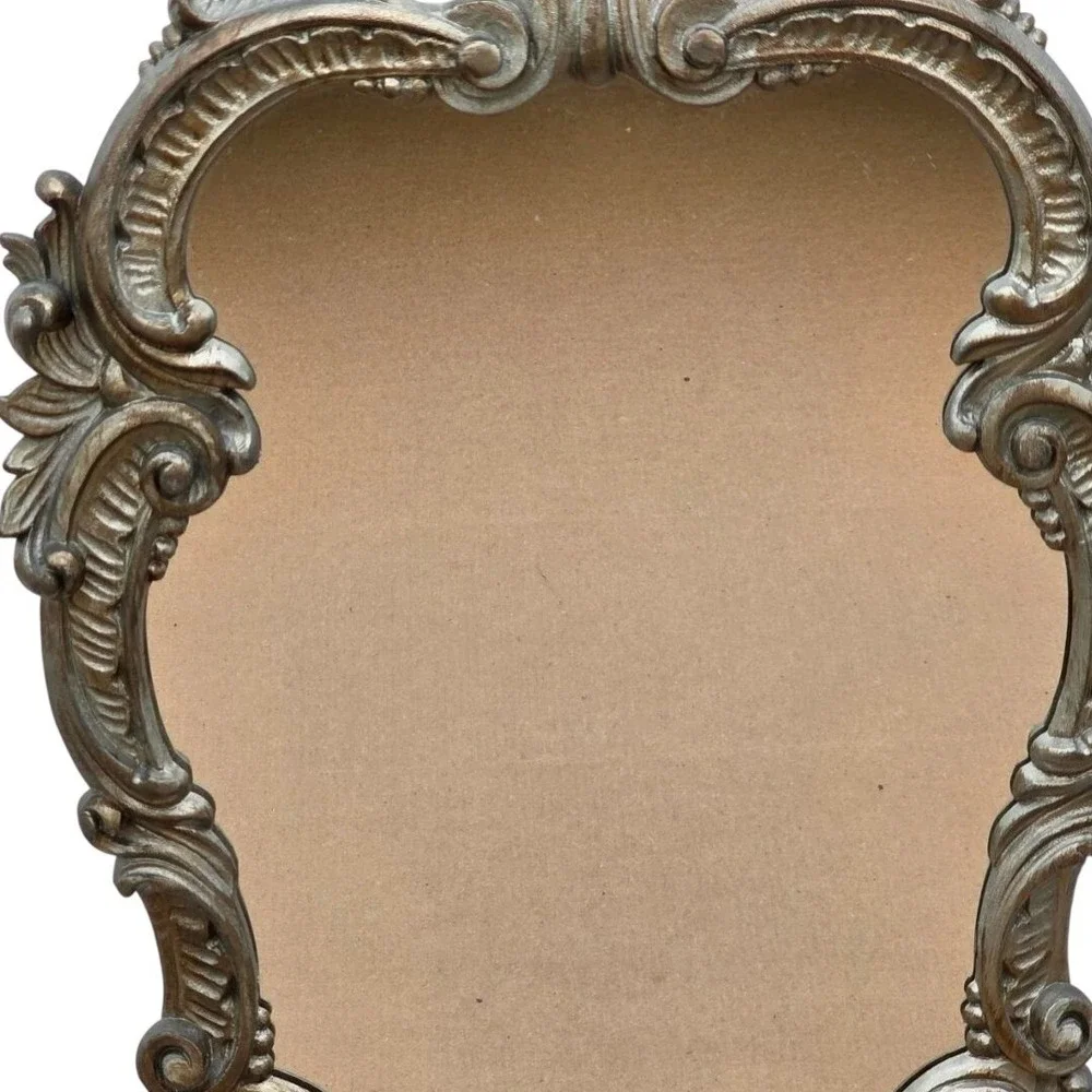 Vintage Italian Ornate Wall Mirror Antique Silver Rococo Baroque Frame Italy